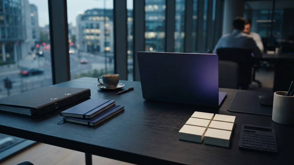 Organized office desk prepared for mapping business startup costs