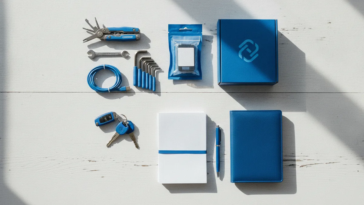 Business risk factors such as tools, stock, vehicles, and property arranged together