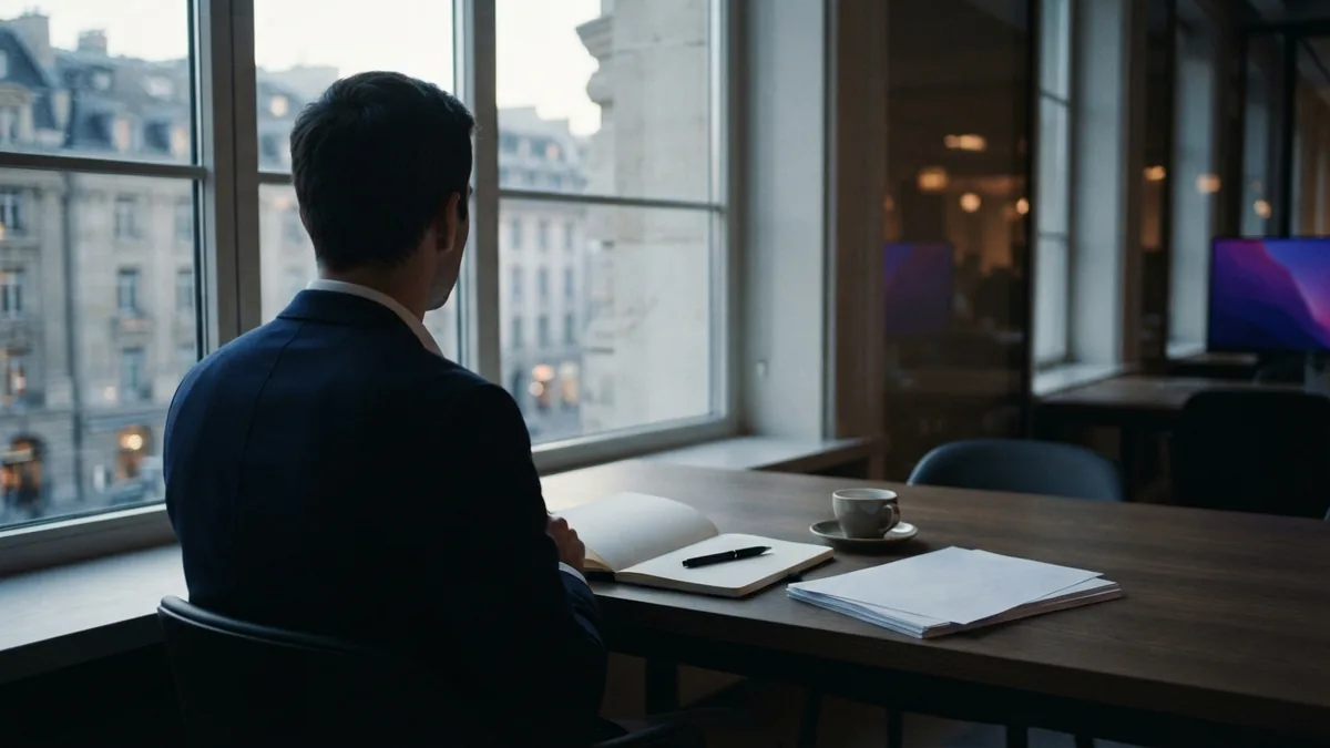 Reviewing business loan records Anonymous business worker reviewing loan records at a bright European co-working desk