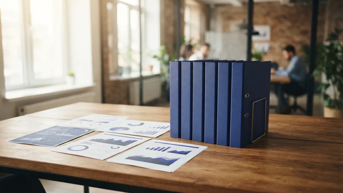 Business plan support records grouped into financial, legal, market, and team document folders