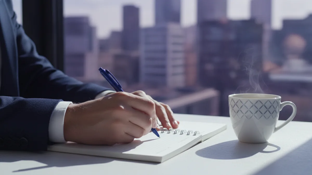 Notes and coffee symbolizing value-based pricing tied to outcomes
