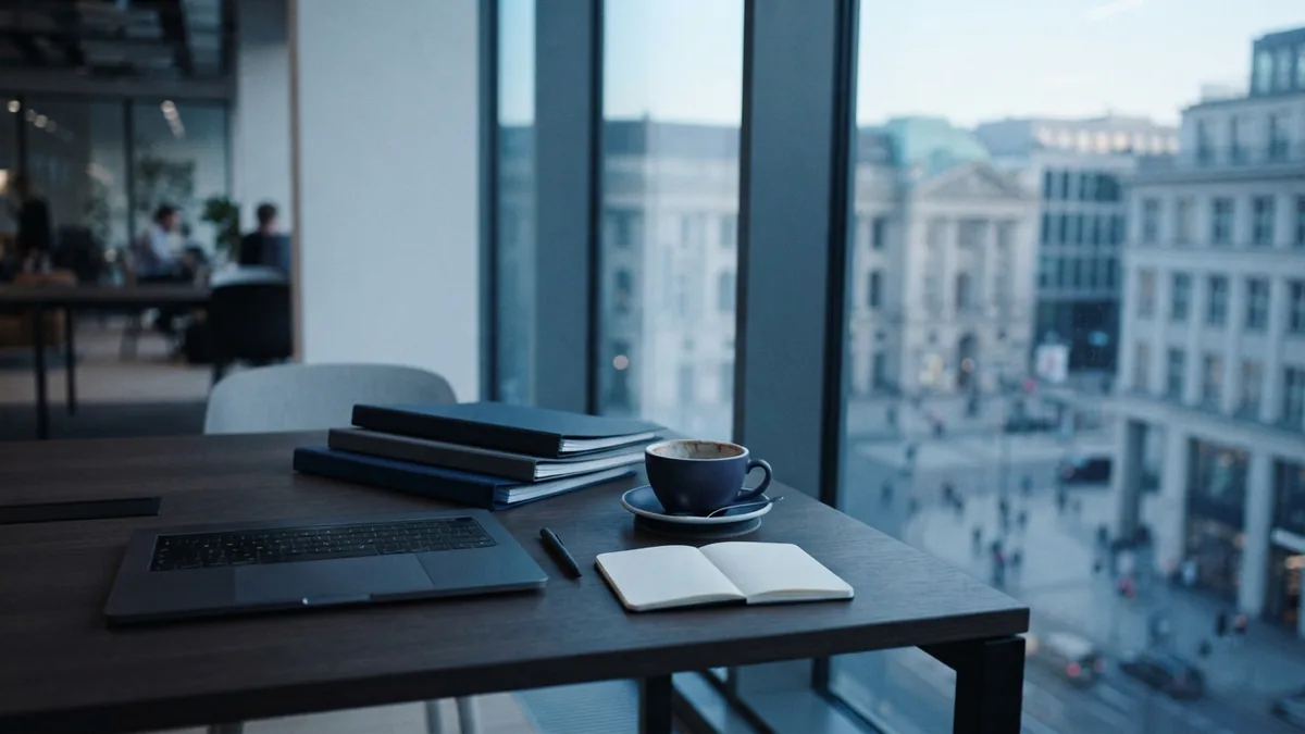 Organized co-working desk representing customer data, sales tasks, and service workflows