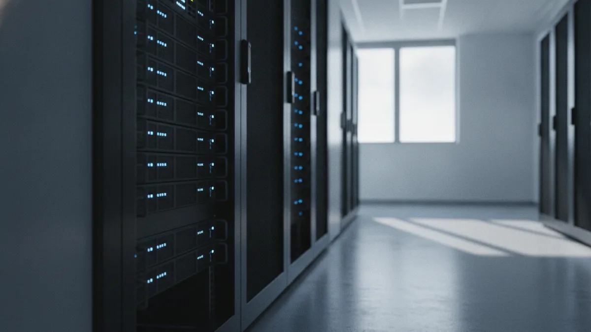 AI automation in marketing Server room visuals representing automation and smarter marketing workflows