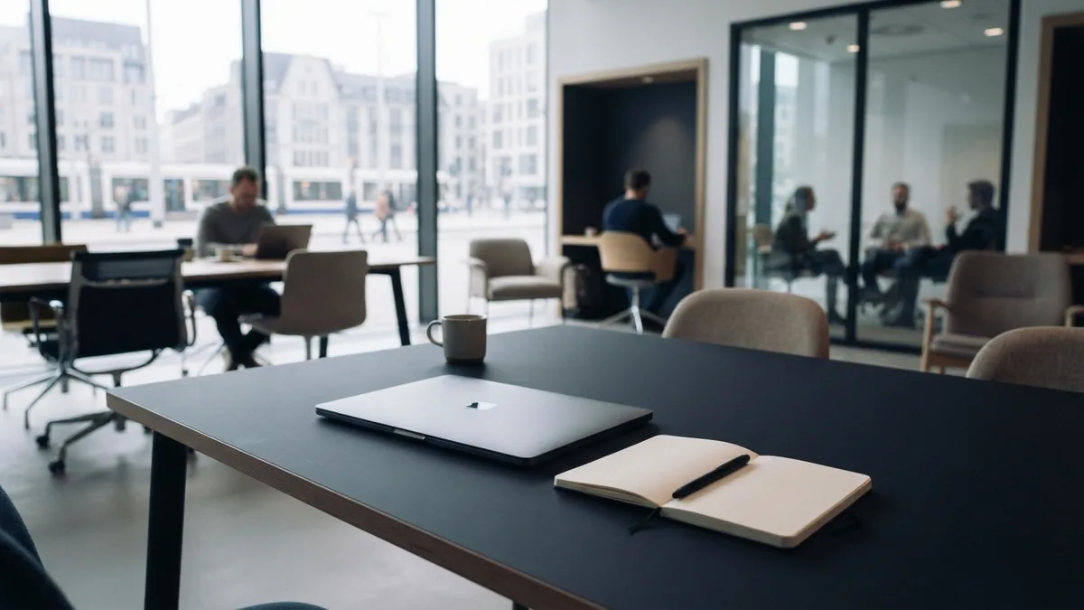 Different structures for employee ownership Co-working desk and meeting chairs suggest different employee ownership structures