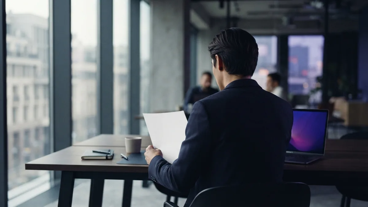 Focused work at a co-working desk Anonymous business owner working at a quiet co-working desk