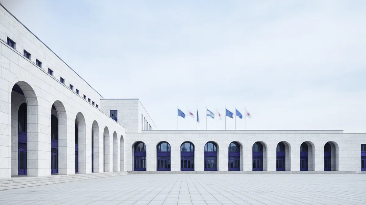 Legal bans and public policy Government building exterior representing modern policy and regulation