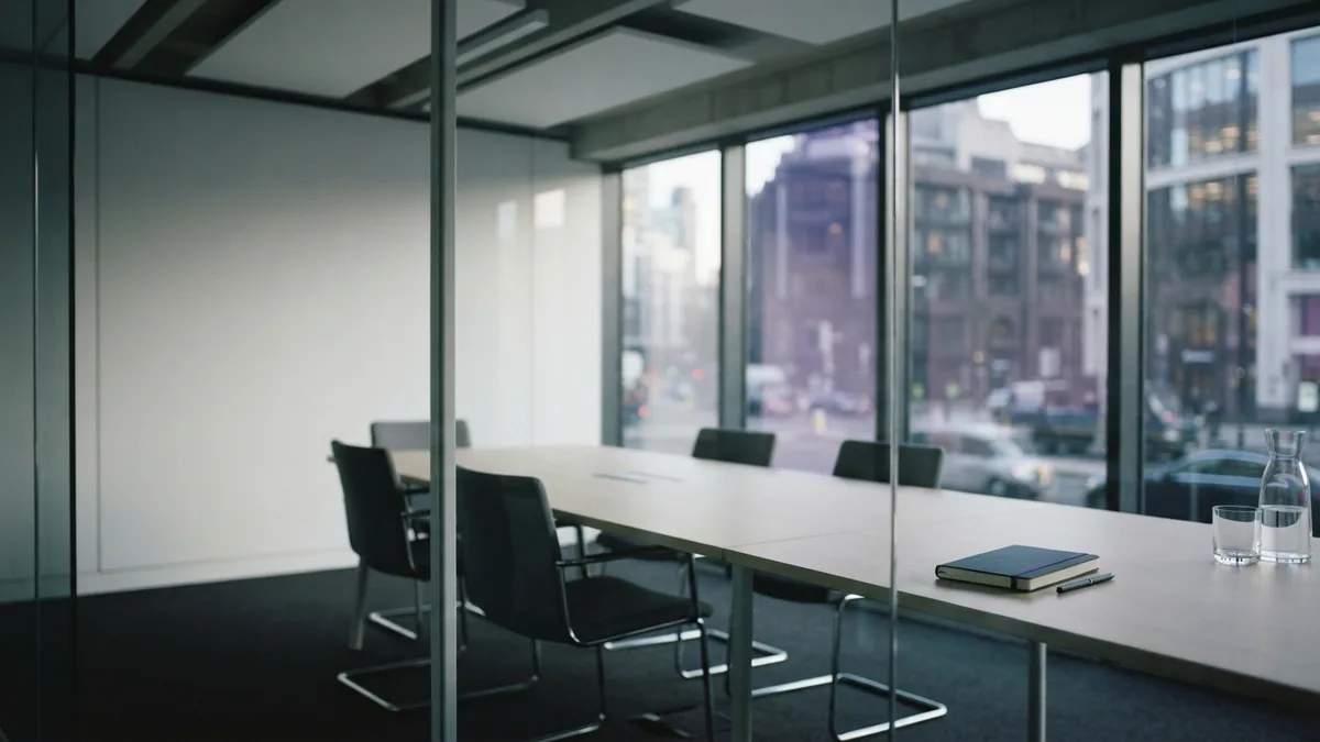 A meeting room for joined-up customer care Quiet meeting room suggesting better teamwork and customer service