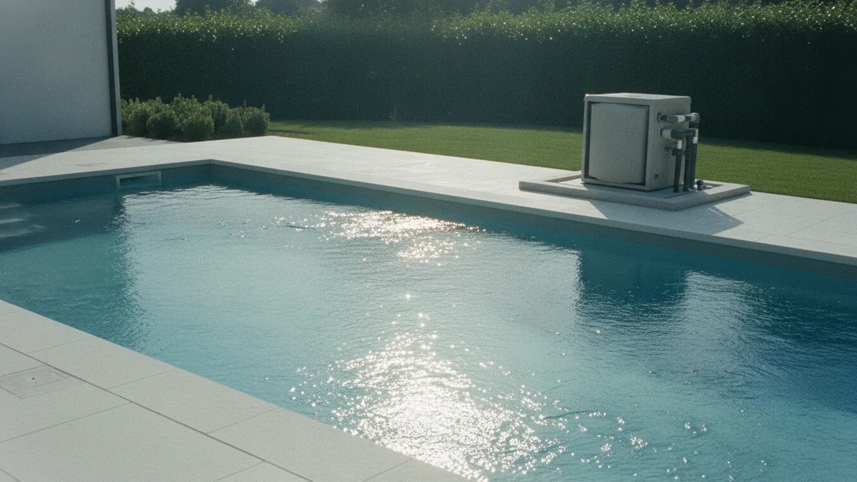 Saltwater setup overview Clean backyard pool and equipment pad for a saltwater system setup