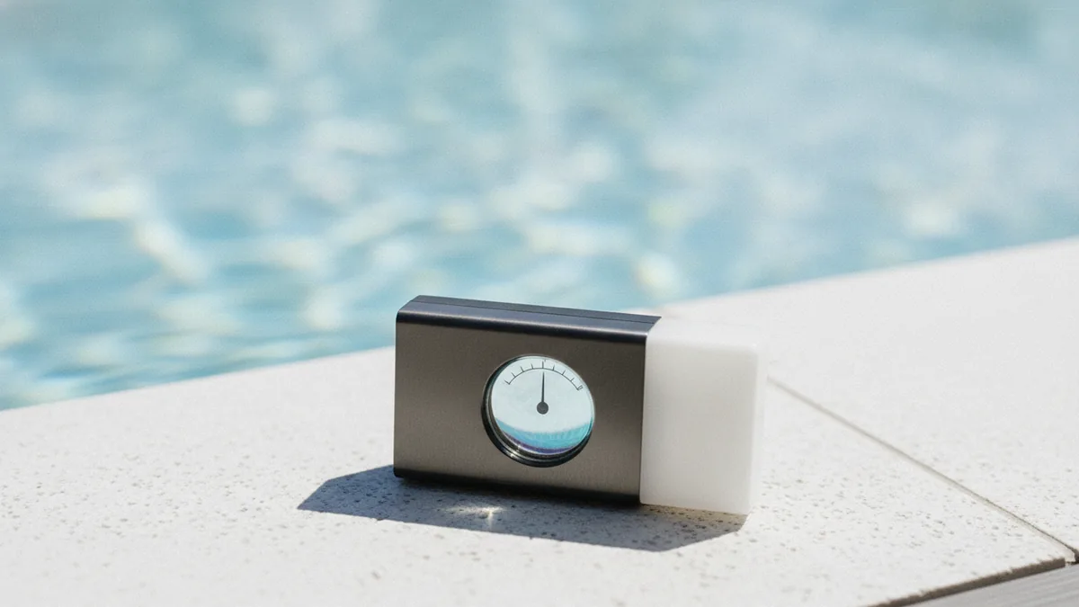 Target ppm measurement Measuring salinity near a pool edge to hit the ideal salt range