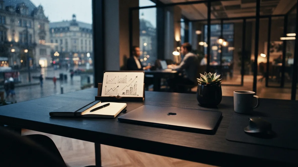 Digital marketing roles and career paths Work desk with career tools for comparing digital marketing roles and salaries