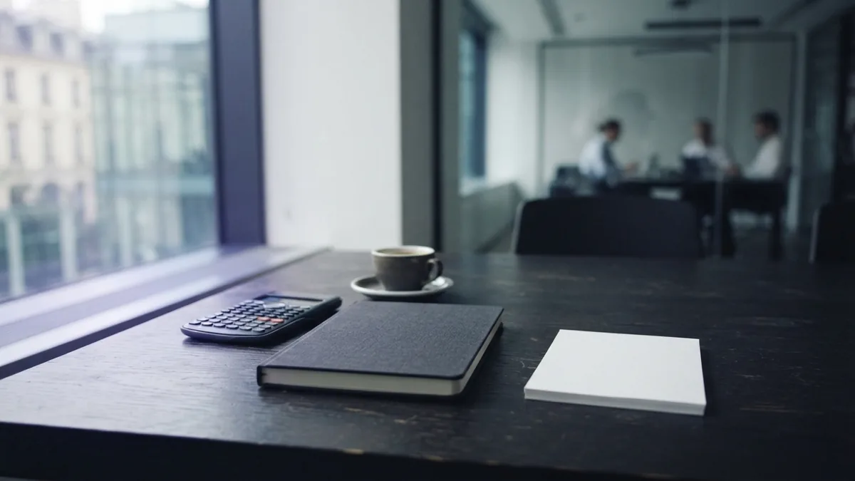 Planning self-employment tax payments Meeting table with finance tools for self employment tax planning