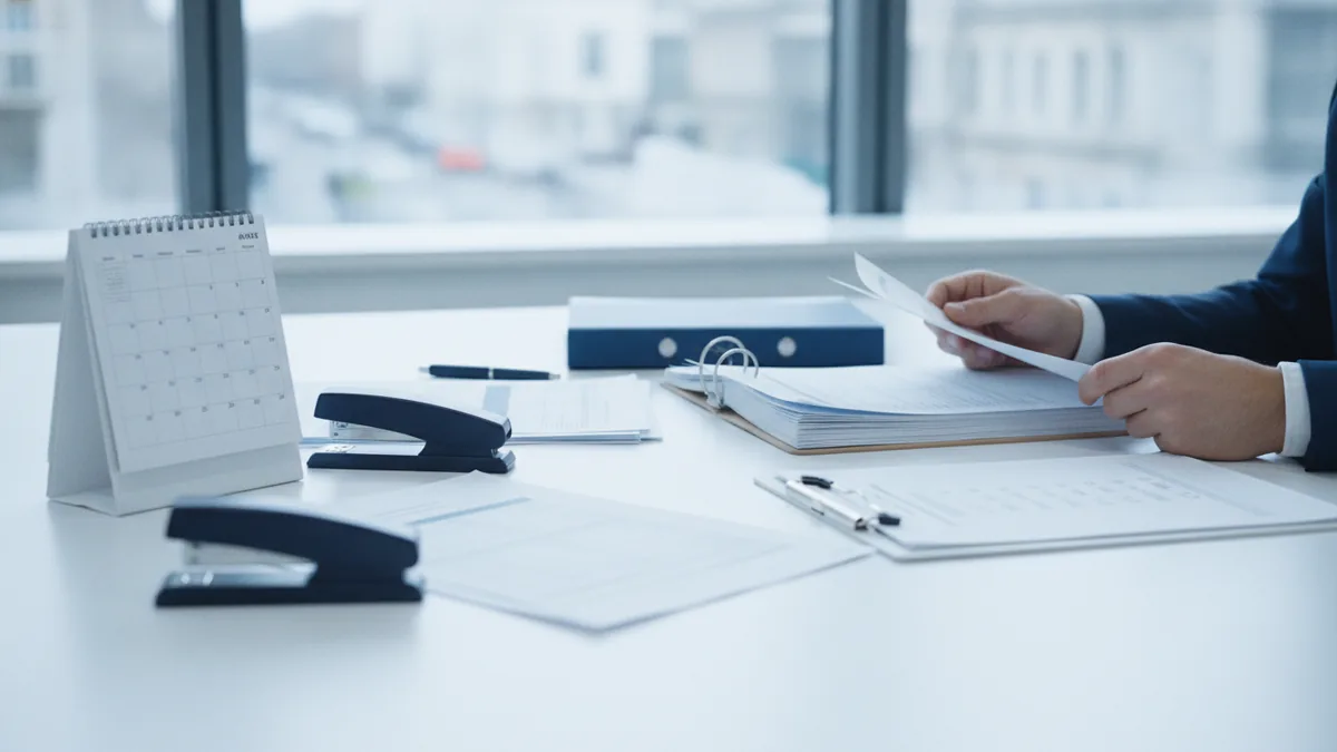 Owner reviewing documents that set the groundwork for ownership change