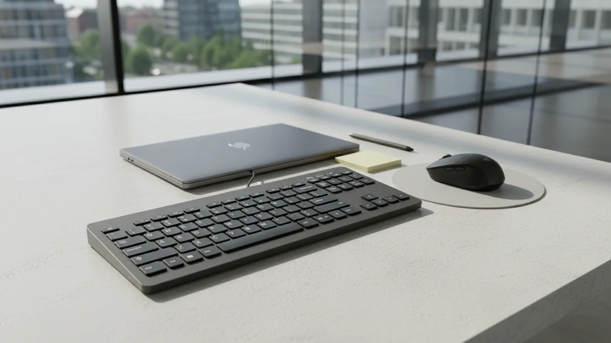 Mouse and keyboard setup representing disabling startup apps in Task Manager