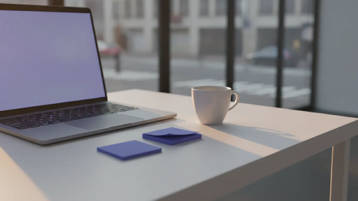 Desk setup for clarifying a business offer, customer, and sales plan