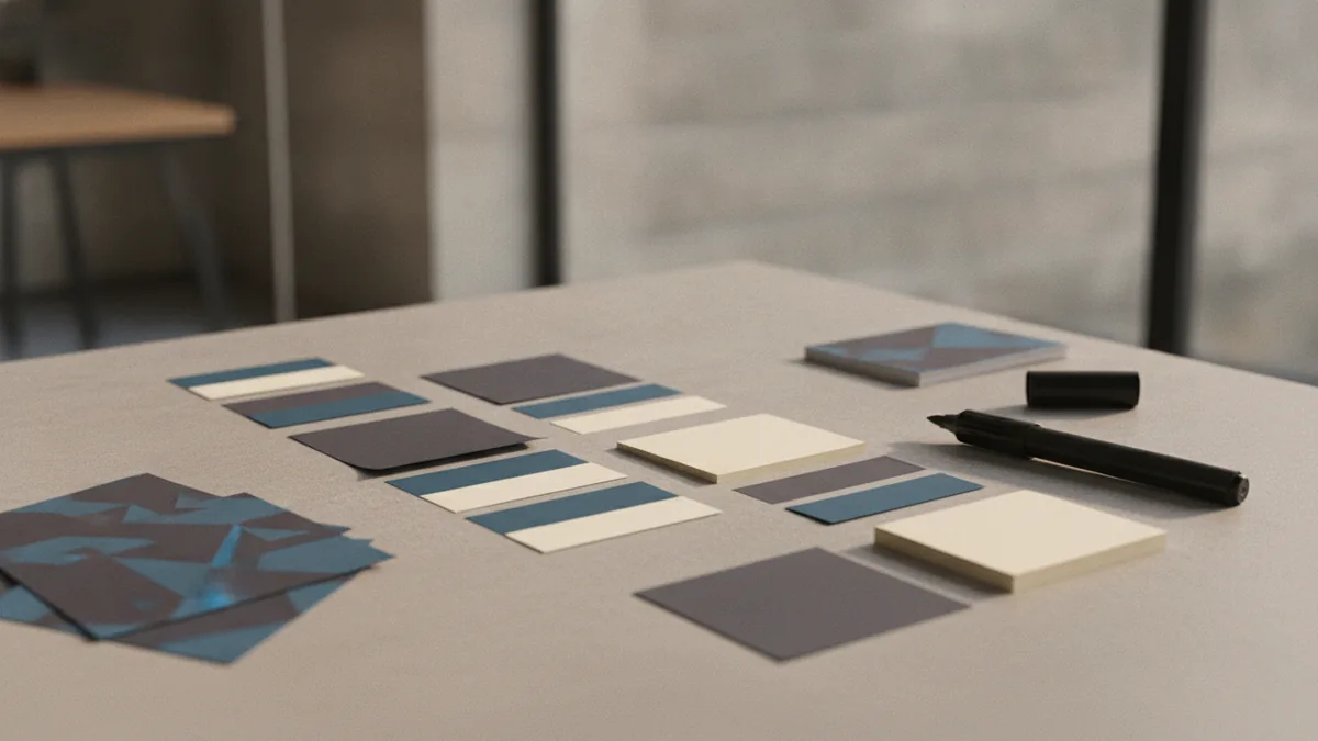 Workflow mapping for CRM requirements on a desk with notes