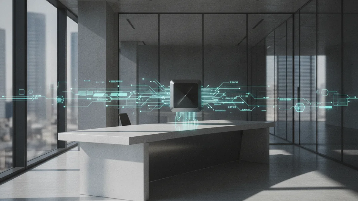 Modern workspace representing AI-assisted CRM automation and insights