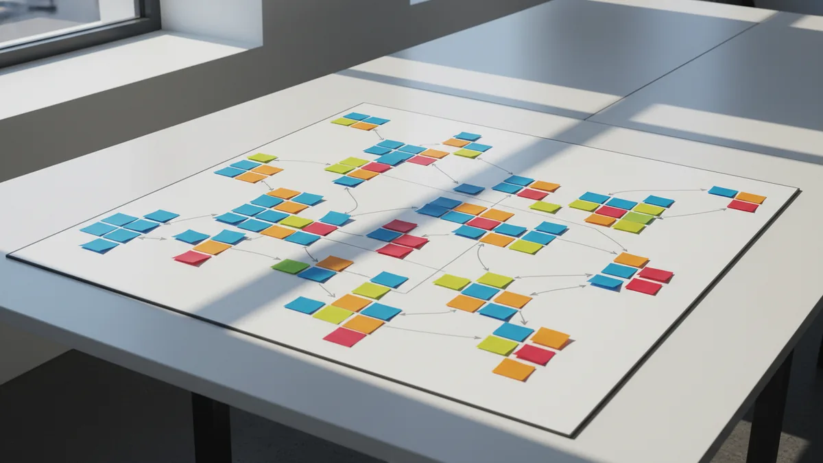 Build your competitor list Team mapping direct and indirect competitors on notes and a whiteboard