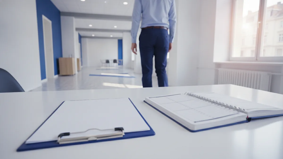 Loan application prep with a checklist planner and clipboard on a desk.