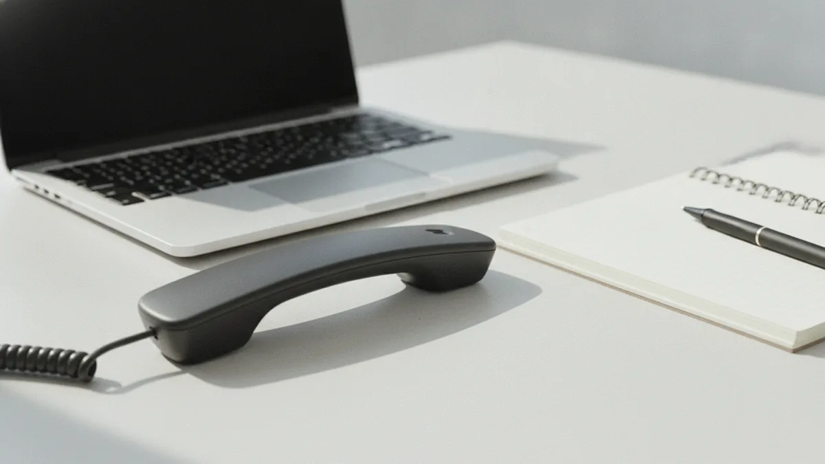 VoIP phone and laptop setup for linking calls with customer records