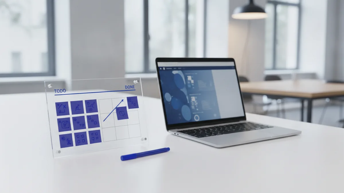 Career and business value Small progress checklist next to laptop showing skill growth