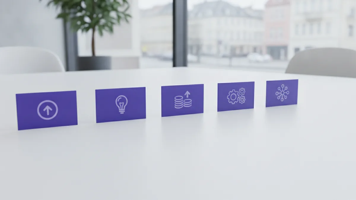 Business plan sections laid out in an organized order