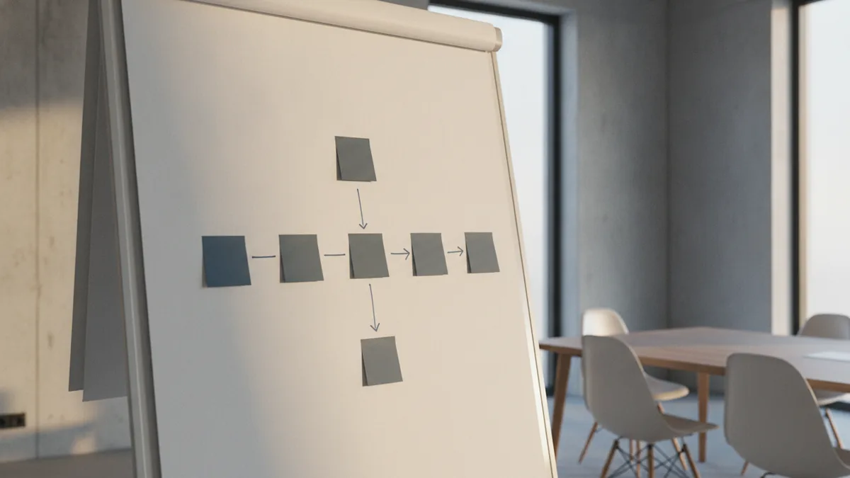 Plan sections in one view Meeting setup showing linked planning sections for a franchise business plan.