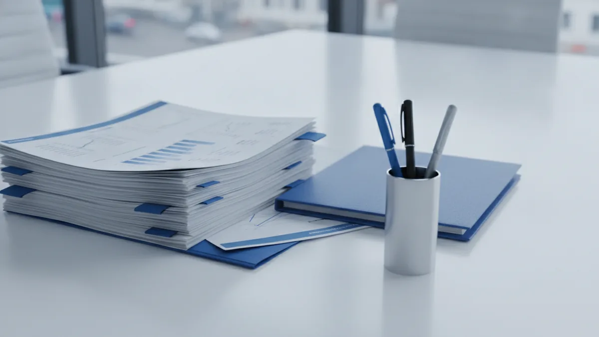 Use the FDD wisely Documents and a folder arranged for reviewing a franchise disclosure document