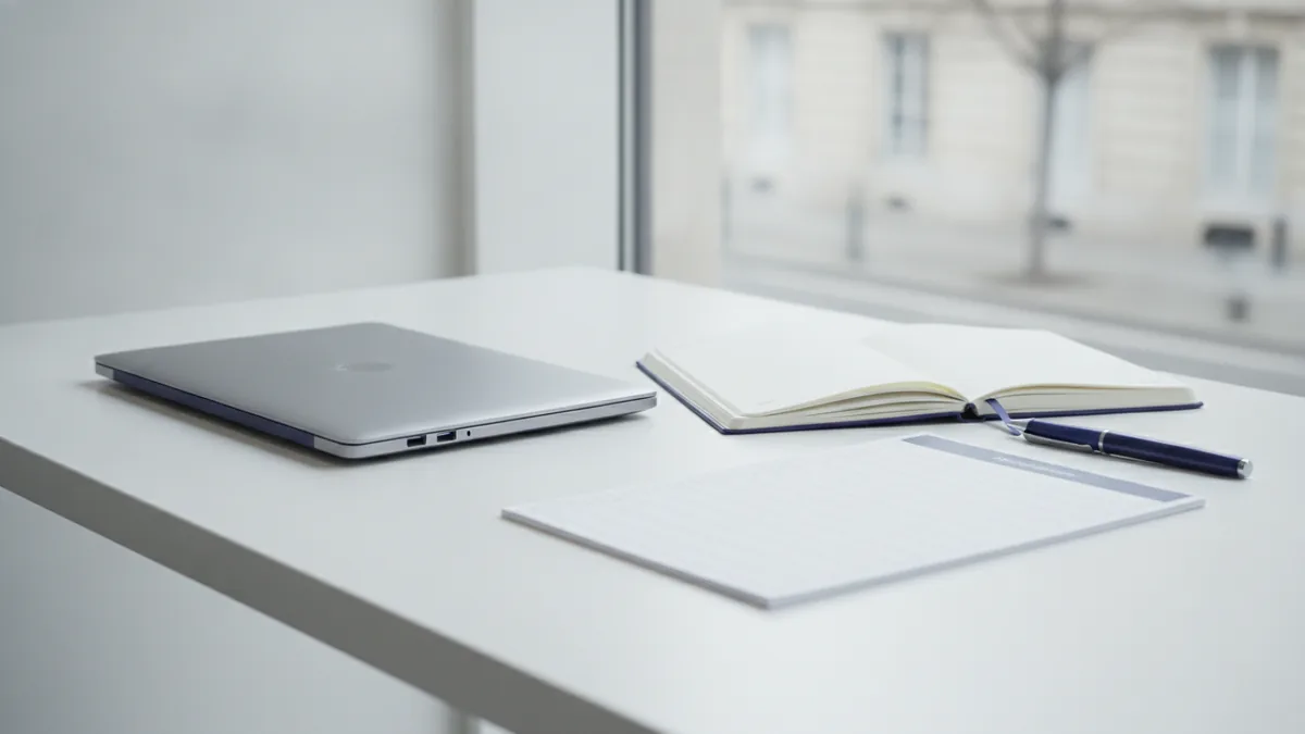 Planning a business structure with tools and paperwork