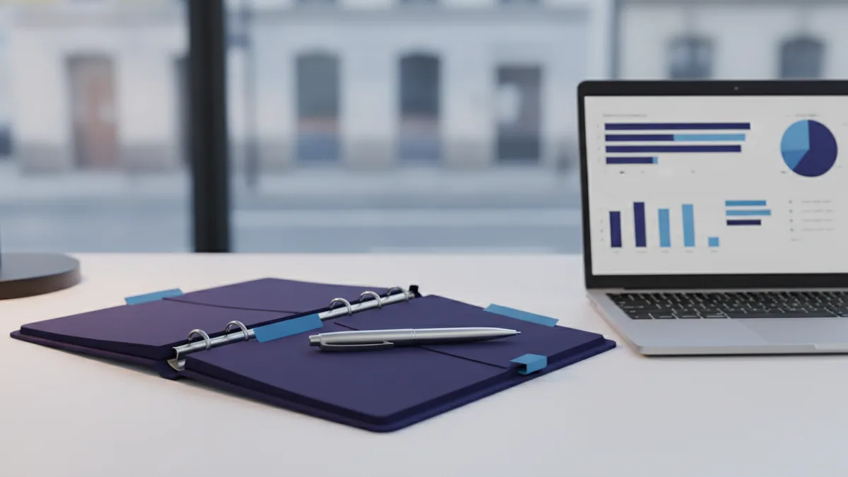 Business structure planning Planner and documents representing choosing a business structure and setup