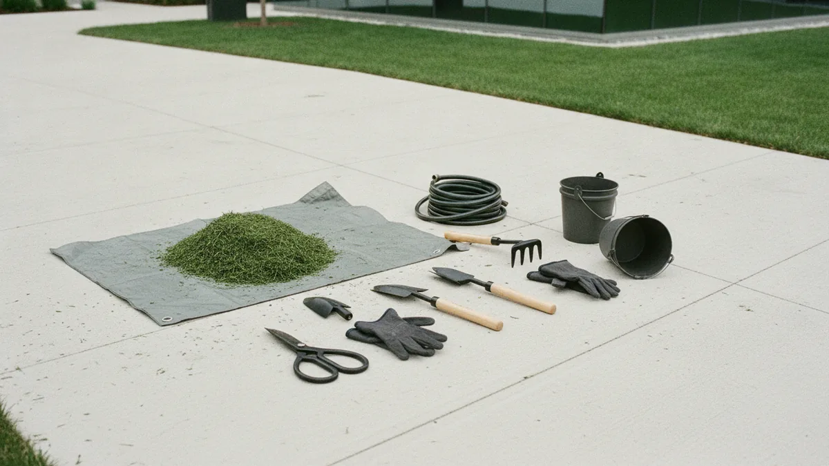 Low-cost ideas start fast Basic yard tools staged for a low-cost service business for teens