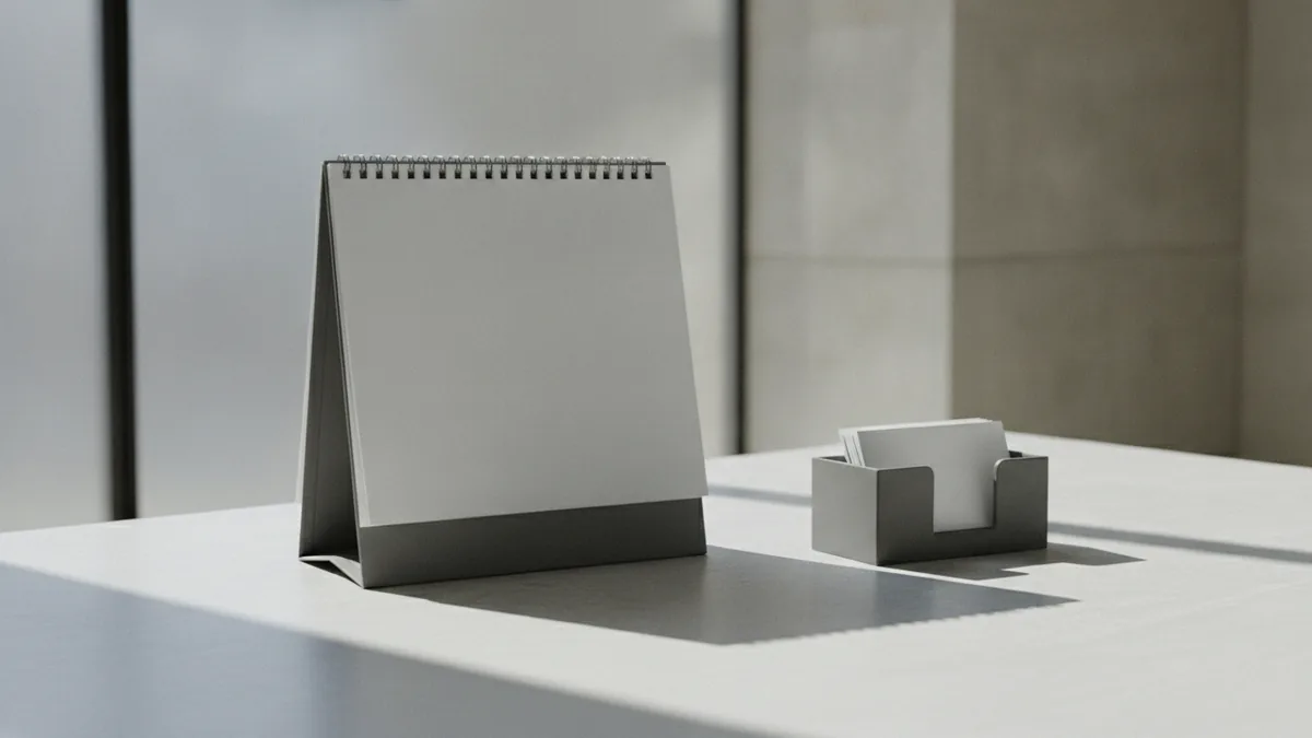 Desk items representing professional greetings and etiquette