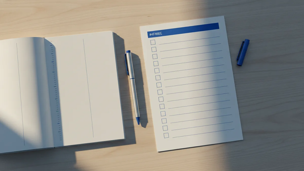 Turn ideas into a plan A checklist and timeline setup on a desk for starting a business.
