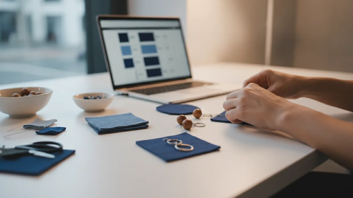 Craft maker planning an ideal customer profile at a desk