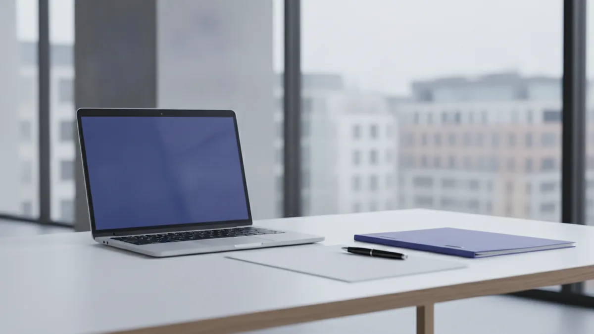 A clean desk setup showing business documents and planning materials