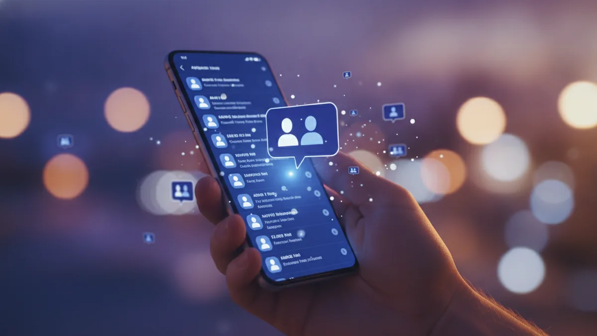Mobile browsing in an active online dating environment with soft background bokeh.
