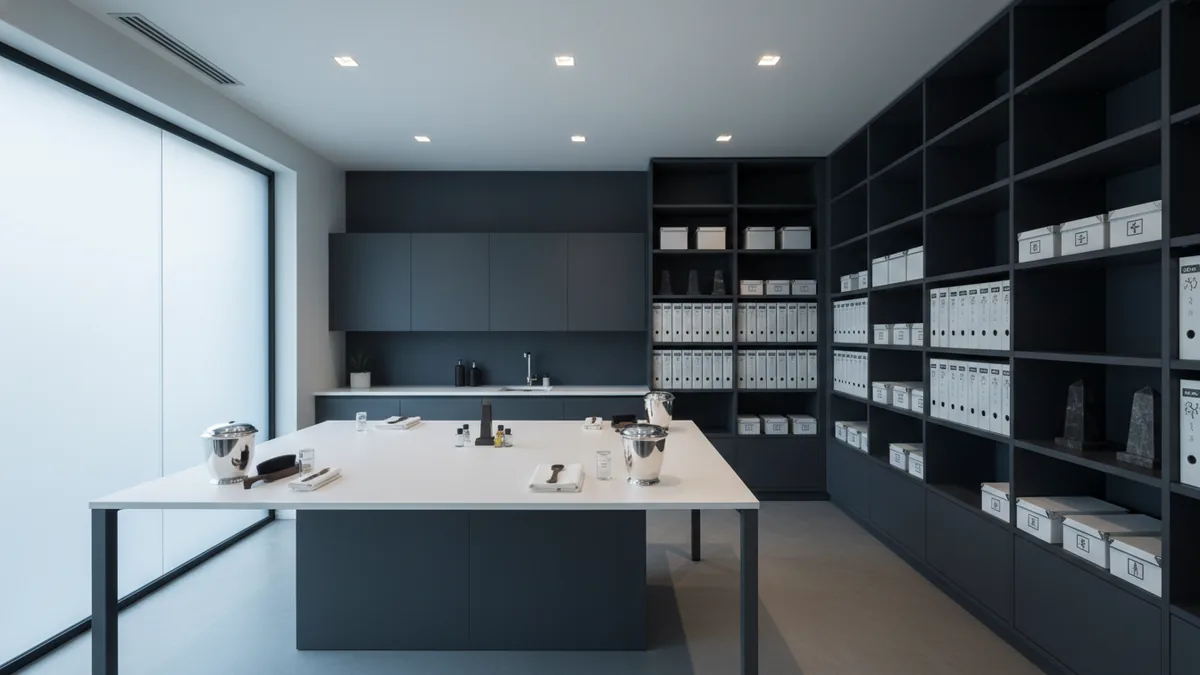 Clean preparation and storage space used for funeral services