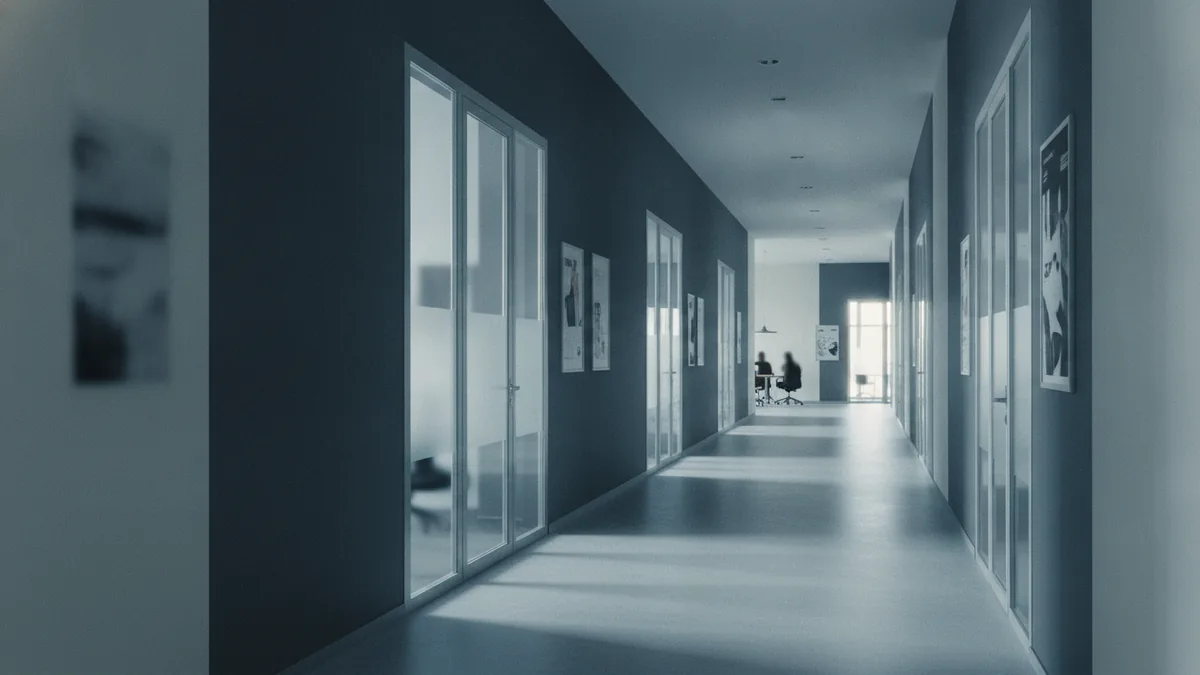Map the industry first Venue hallway representing the music industry landscape