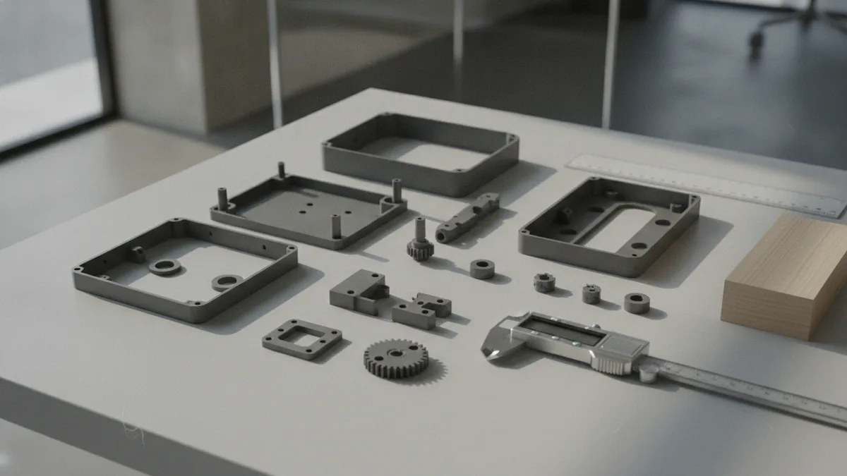 Measured prototype parts that show fit and form for testing