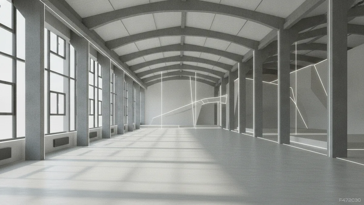 Open commercial interior space that could be converted into a climbing gym