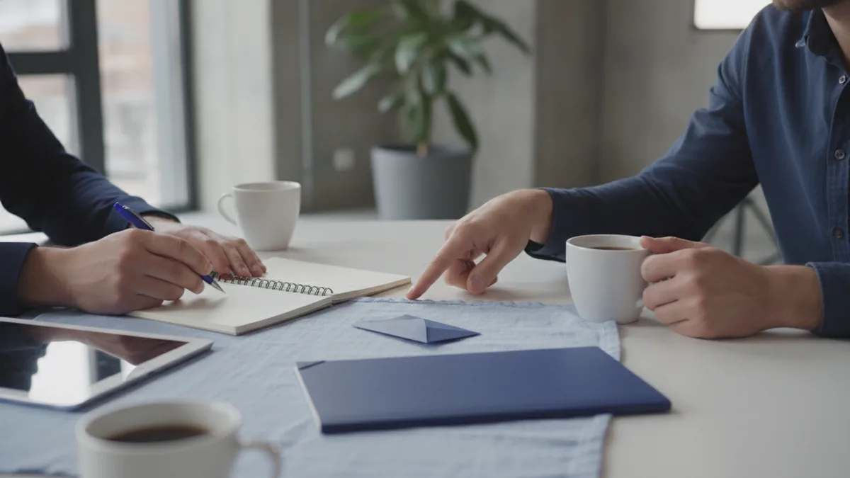 Find the real problem Writing down customer discovery notes around a table