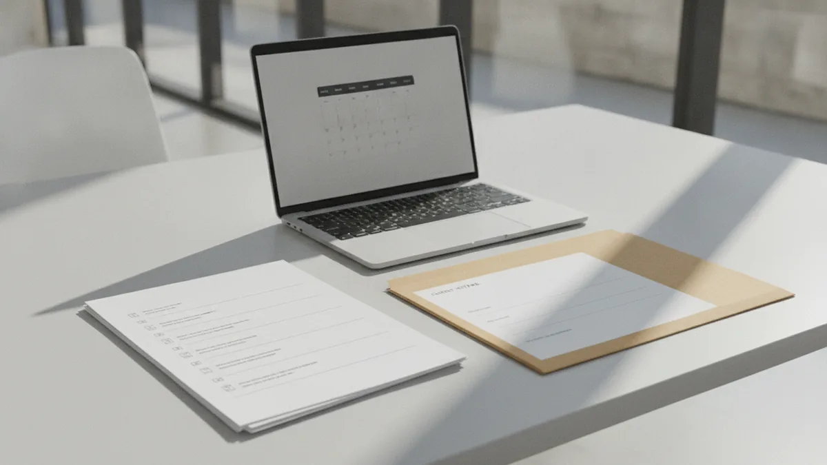 Planning documents and checklist for setting up a tax preparation workflow
