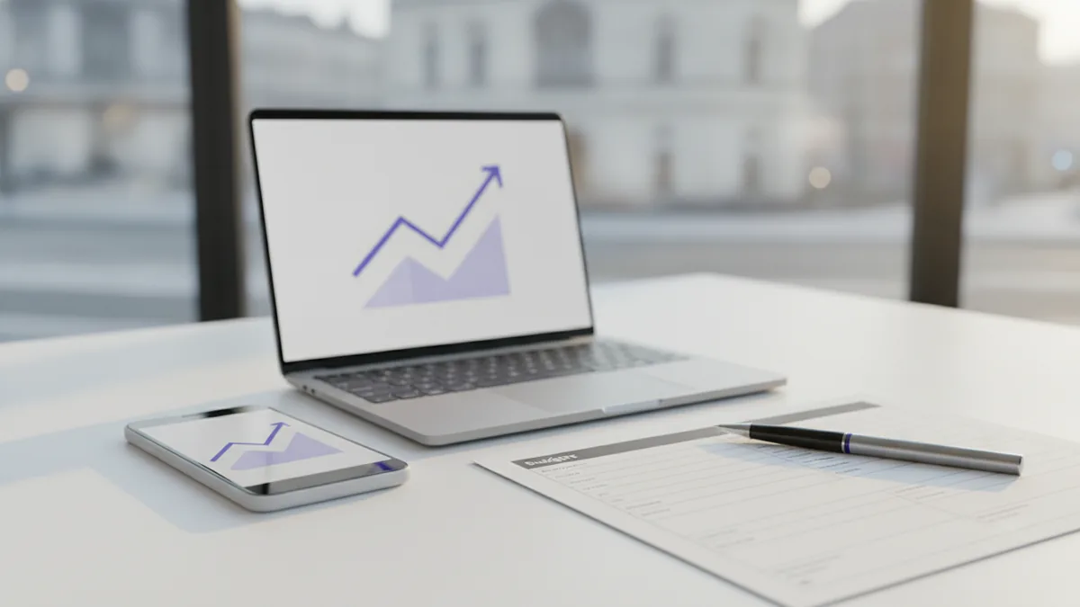 Close-up of budgeting tools used for startup funding decisions