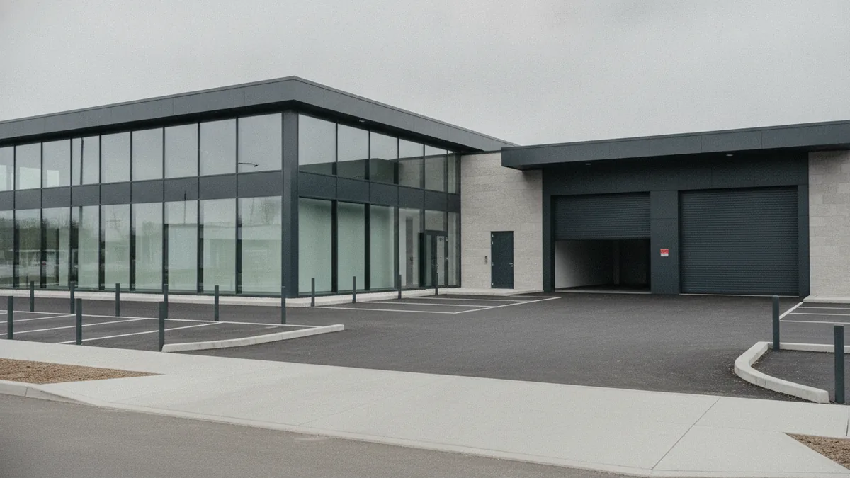 Accessible commercial location with driveway space for cars and deliveries.