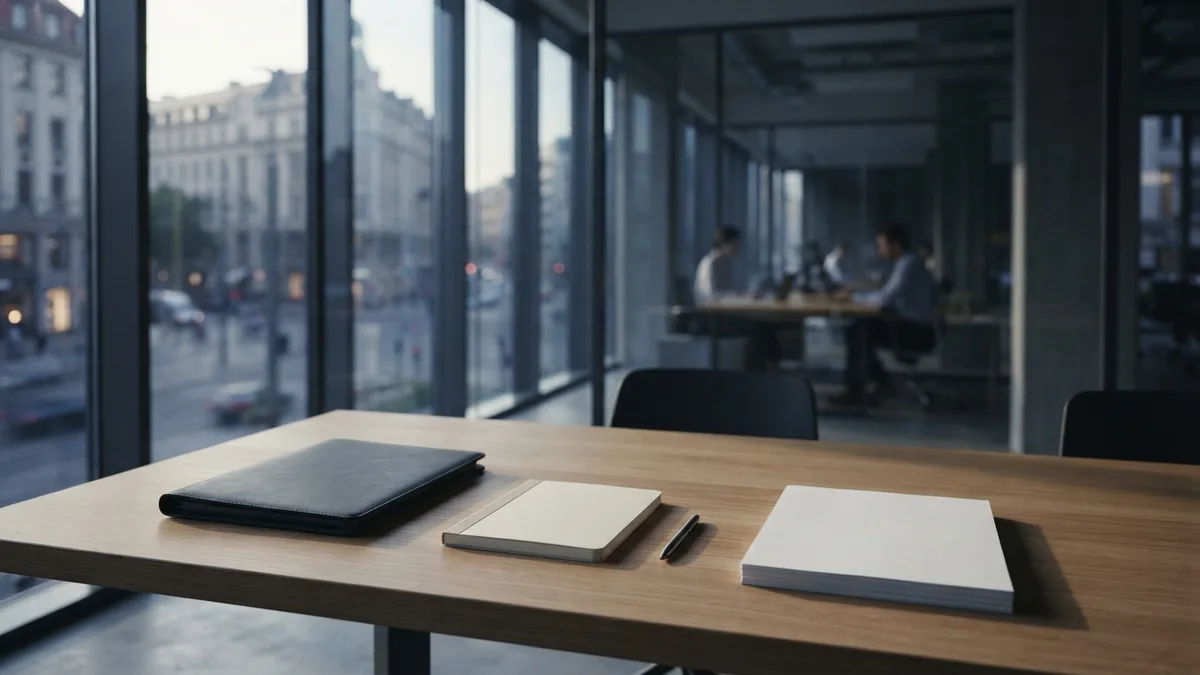Quiet meeting table prepared for trailer park zoning and legal planning