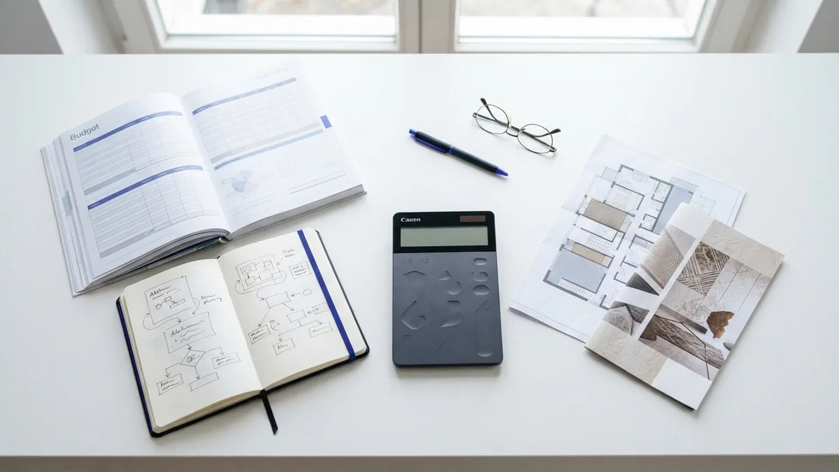 Planning a valet business budget Valet business planning desk with budget papers, calculator, and venue notes