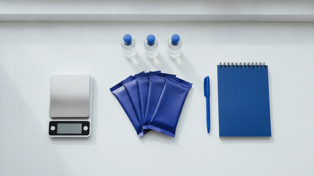 Wax melt cost planning setup with scales, packs, and batch materials
