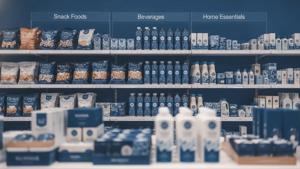Product category shelf that helps define a wholesale niche