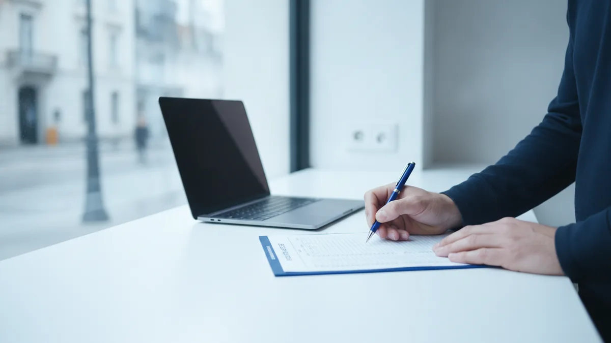 Plan, register, and operate ready-to-sell systems Owner reviewing plans and finances for small business registration and launch