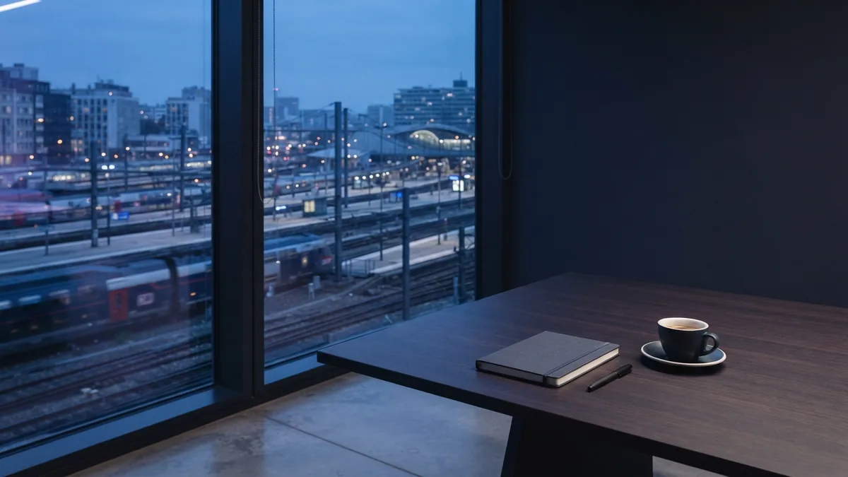 Planning a focused shuttle business model Modern office meeting room used for planning an airport shuttle business