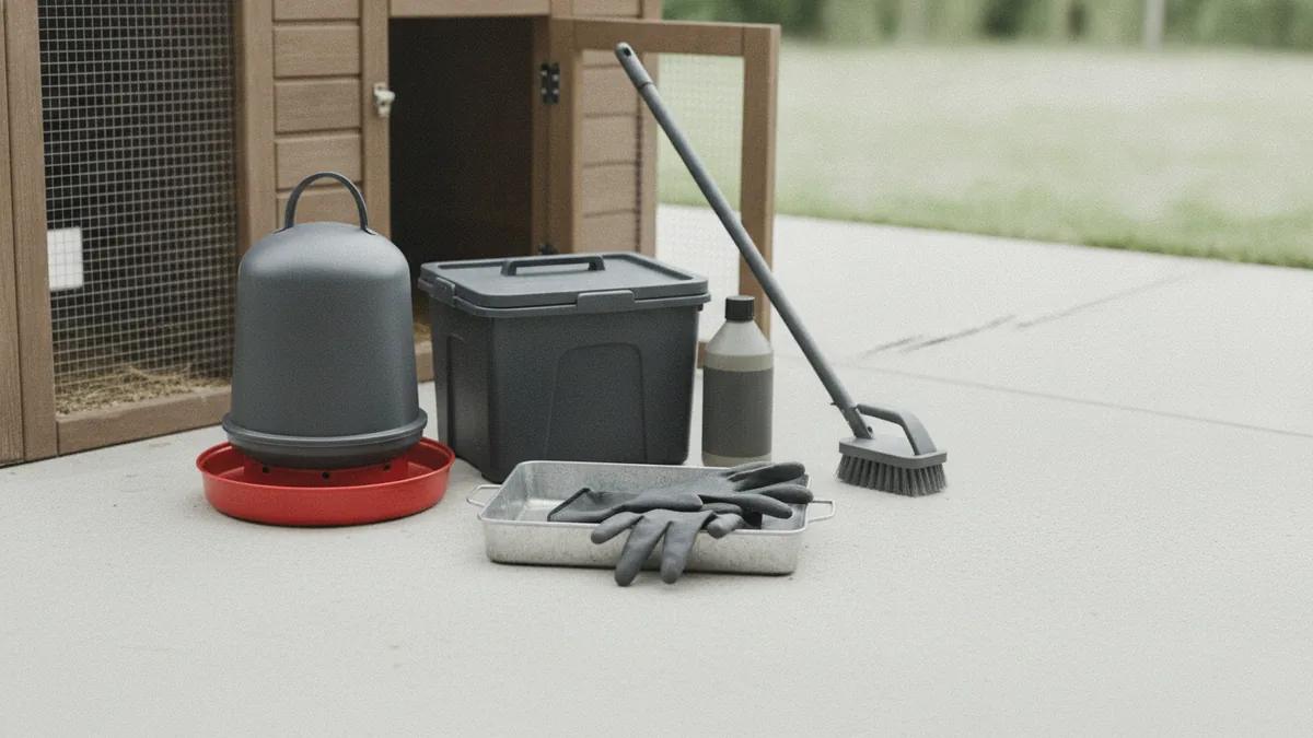 Biosecurity routine tools for caring for laying hens